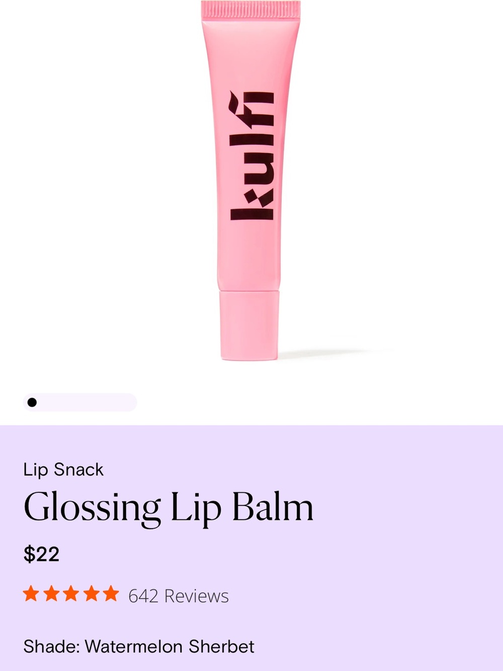 Kulfi Lip Snack in Watermelon Sherbet - Pink Gloss